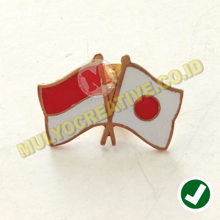 Flag Pin - Pin Bendera Persahabatan Indonesia Dan Jepang
