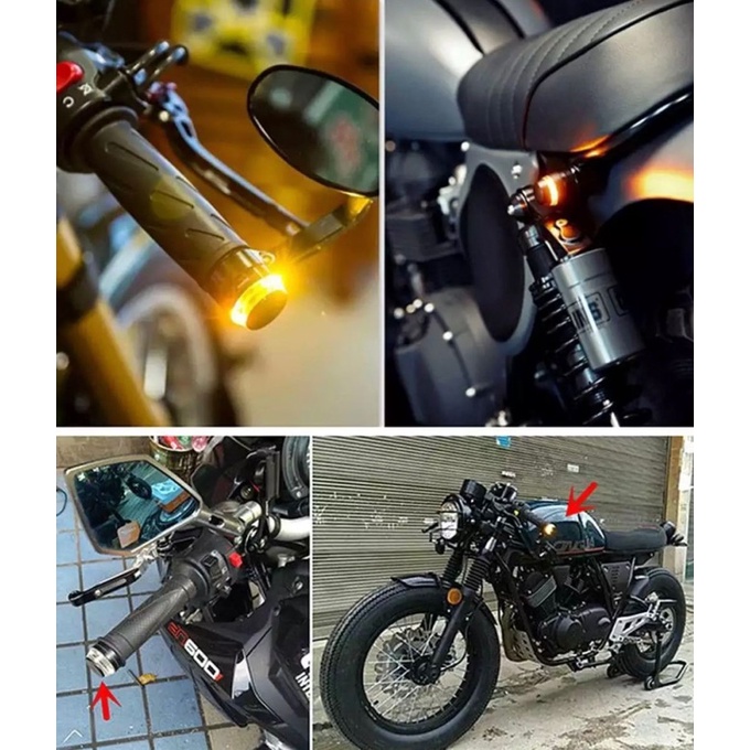 Lampu LED Jalu Motor Stang Handle Grip Sein Sen Senja SET