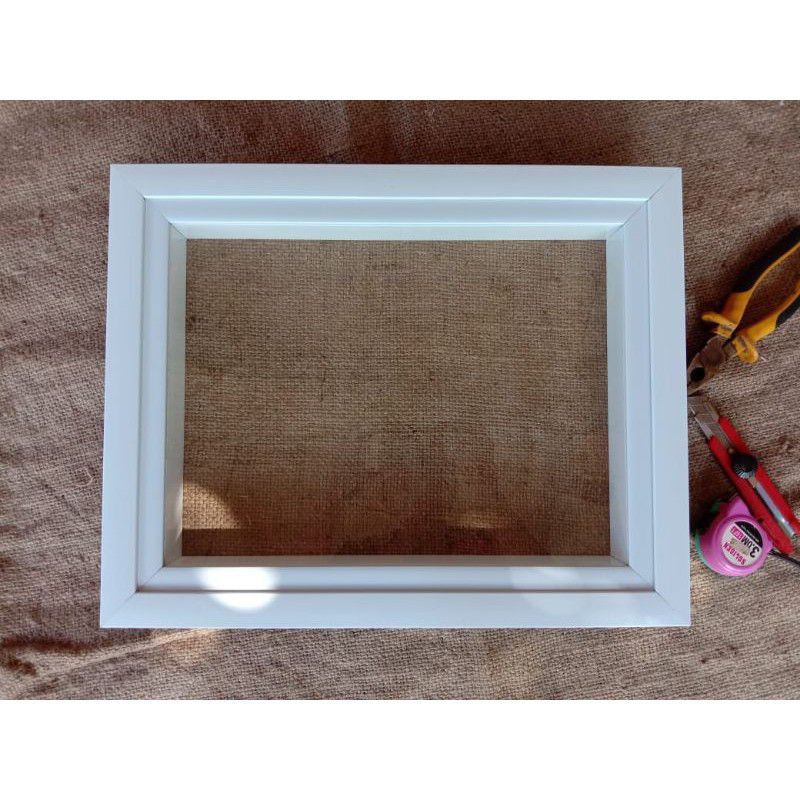 40*50*3 pigura mahar 3D putih polos simple