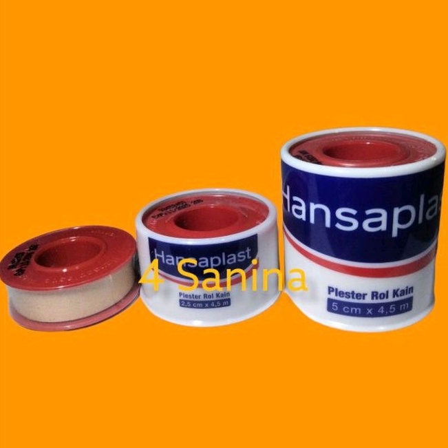 Hansaplast plester rol kain 2,5cm x 4,5m dan 5cm x 4,5m/hansaplast roll.