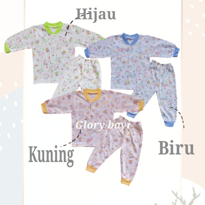 Baju Setelan Kancing Depan Panjang/Pendek Anak 6 hingga 2 tahun