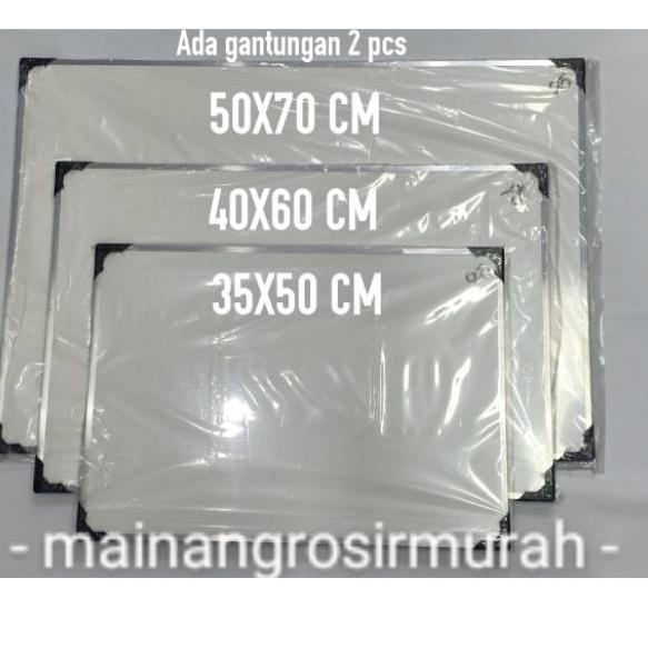

Kekinian - Whiteboard 50x70 cm papan tulis anak white board 2sisi kapur dan spidol ..