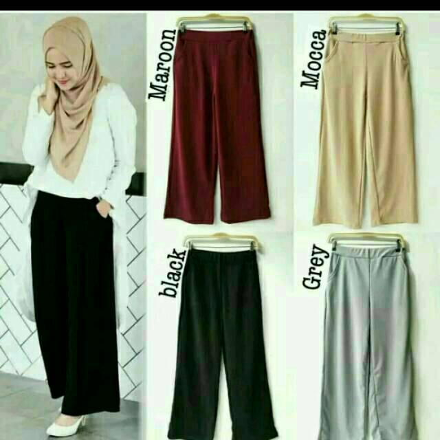  Celana  Kulot Plisket  Prisket Panjang Wanita Ukuran Besar 