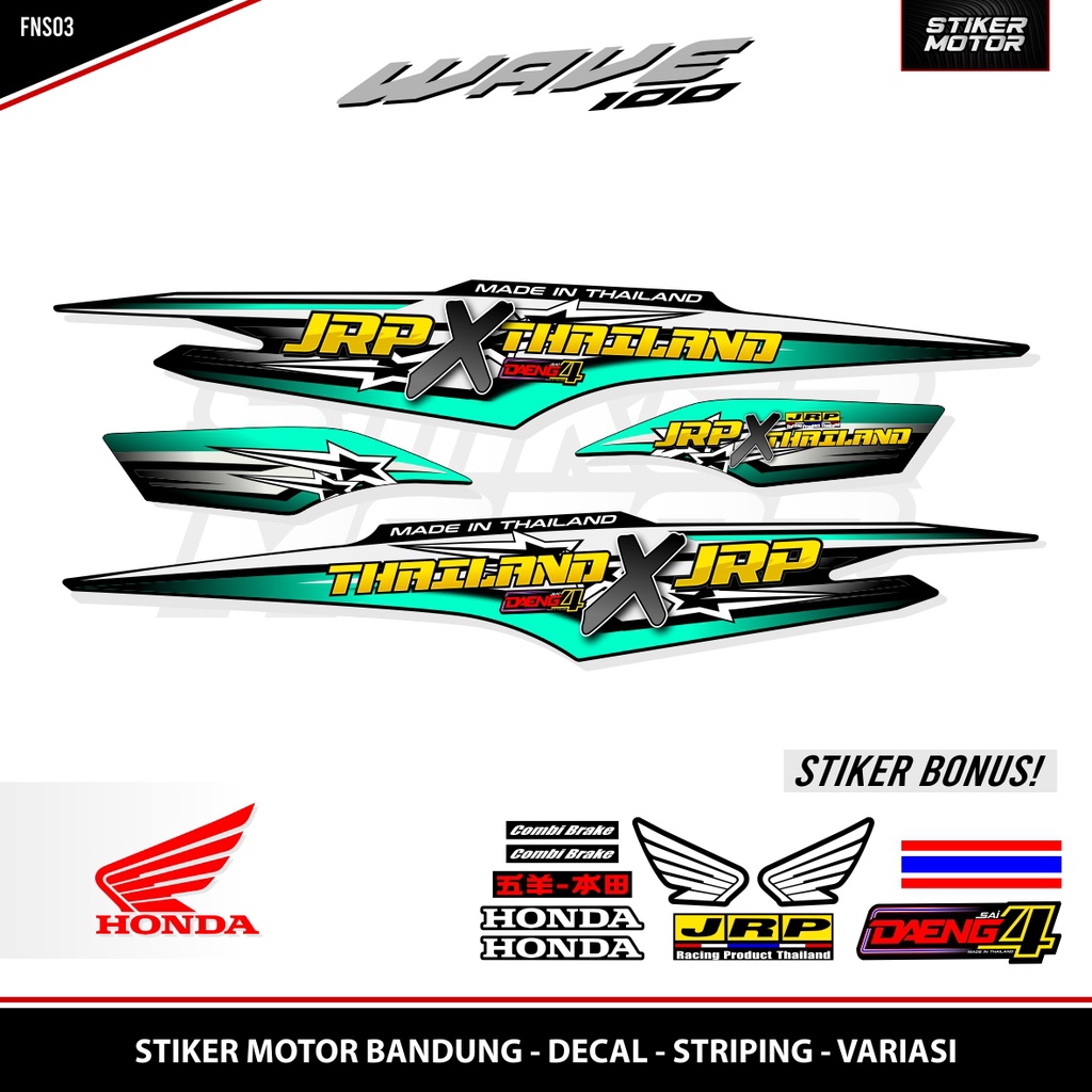 STRIPING SUPRA FIT NEW JRP THAILAND / THAILOOK / WAVE 100 / WAVE 100 S / STICKER WAVE 100 / STIKER /