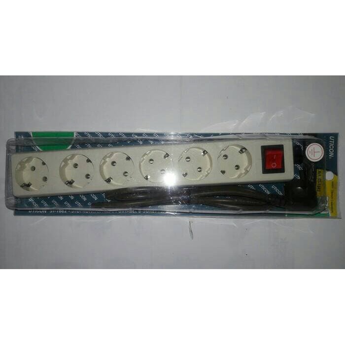 Unique uticon stop kontak 6 lobang+saklar/stop kontak 6L +saklar+kabel uticon