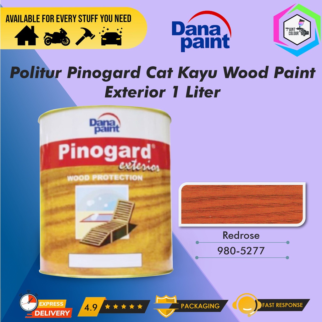 Politur Pinogard Cat Kayu Wood Paint Exterior 1 Liter - Red Rose