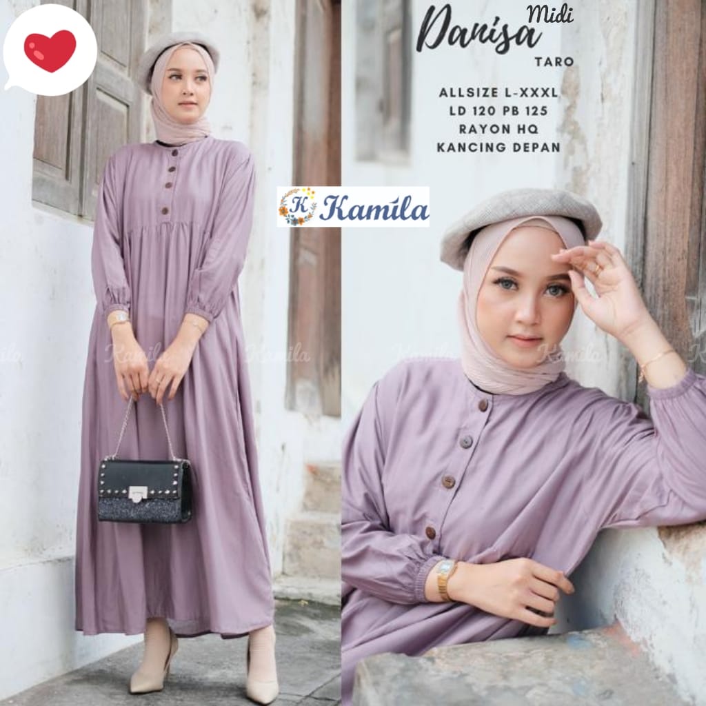 danisa midi dress pakaian baju gamis syari longdress long dres maxy maxi jumbo ld 120 xxxl bigsize b