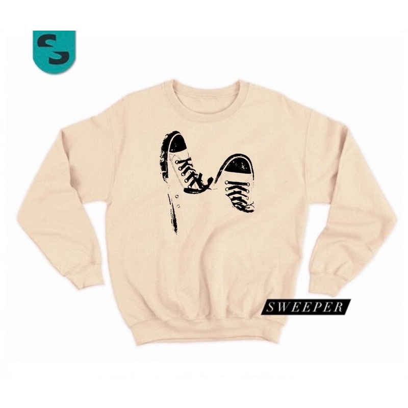 SWEEPER - SWEATER MOTIP SEPATU M - XL (SABLON) (PRIA DAN WANITA)