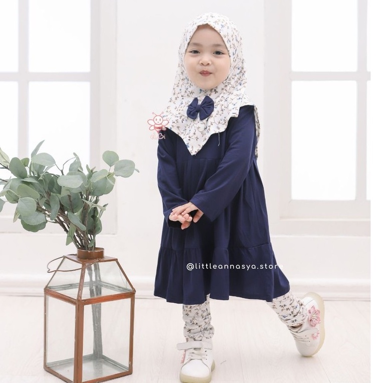 Gamis Anak Perempuan Trendy / Baju Muslim Anak eLBi / Baju Muslim Anak Perempuan Nayla 1 Tahun - 6 Tahun