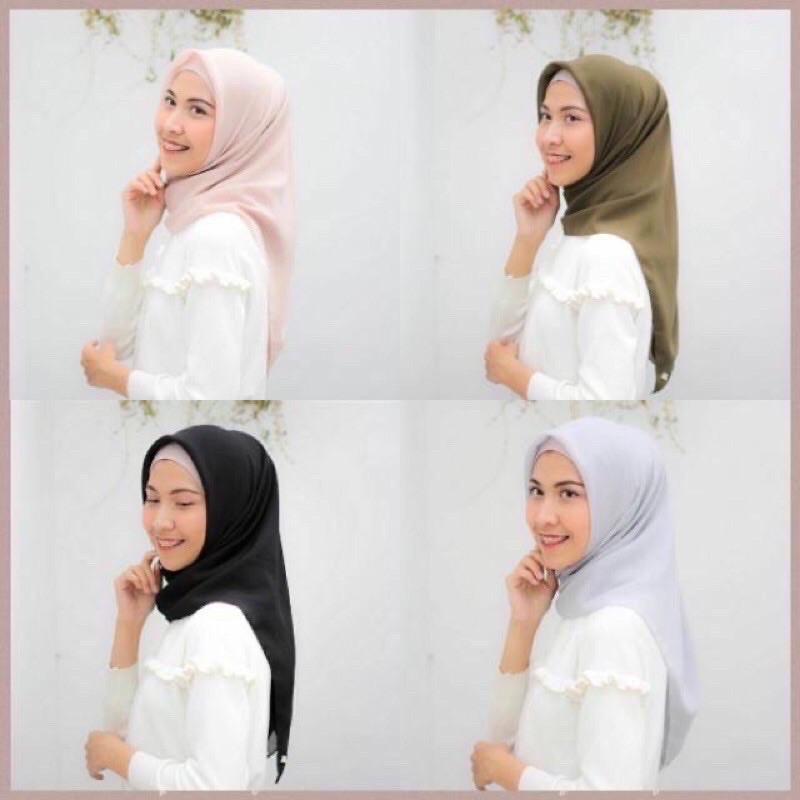 90+WARNA BELLA SQUARE POLYCOTTON PLAIN / JILBAB SEGIEMPAT POLY COTTON  VOAL 110X110 KERUDUNG HIJAB SEKOLAH (1KG MUAT 13PCS)