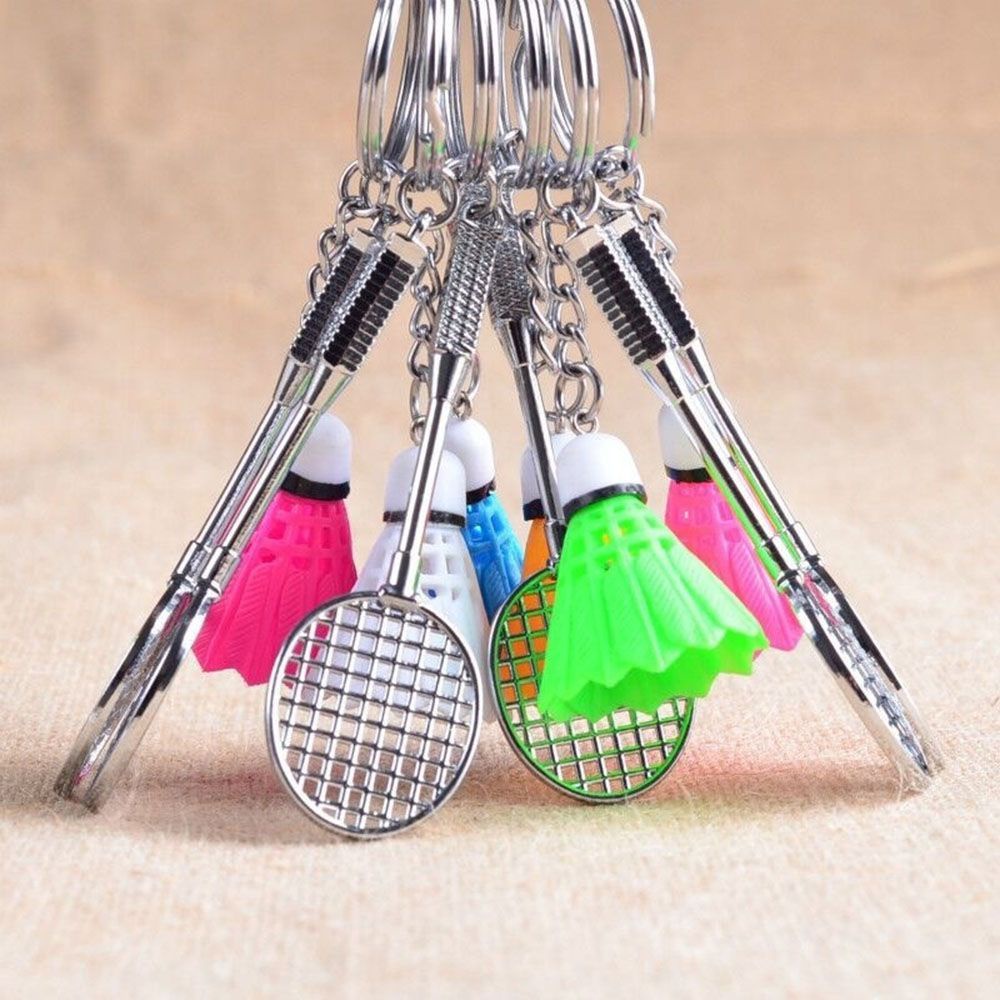 QUINTON Women Men Badminton Pendant Keyring 1PCS Key Holder Badminton Racket Key Chain 3D Cute Mini DIY Fashion Gifts Key Ring Keyfob/Multicolor