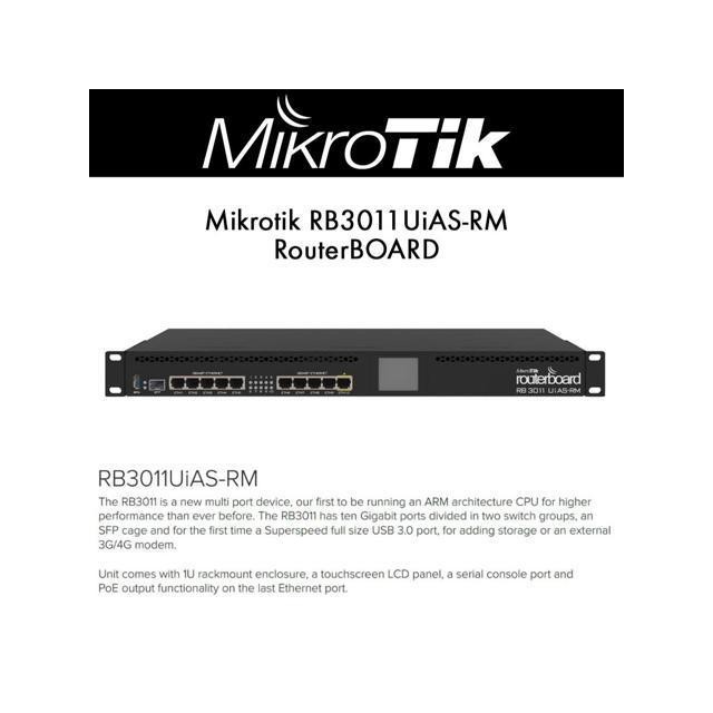 Mikrotik RB3011UiAS-RM RouterBoard Indoor 3011UiAS-Rackmount