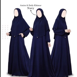 NEW DAILY & DAILY WAVE KHIMAR Atelier Angelina Original TERBARU Maret-April 2022-DK HP Navy L