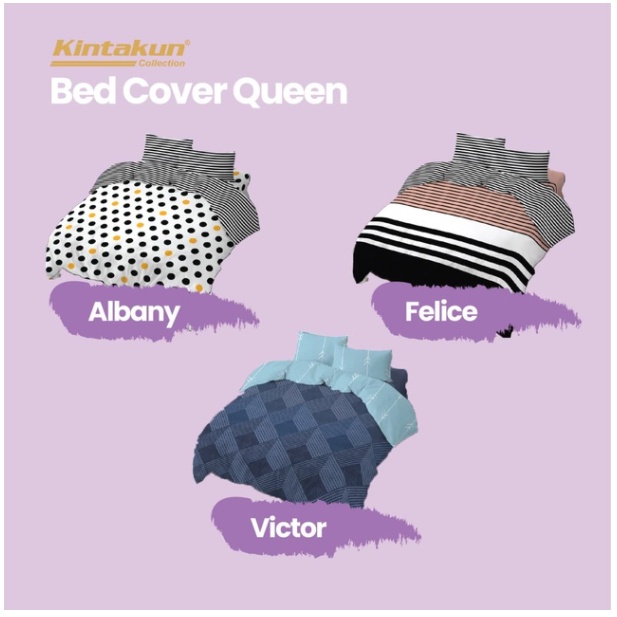 Kintakun Bed Cover 160 Queen Dluxe Flower Edition Microtex 39 cm