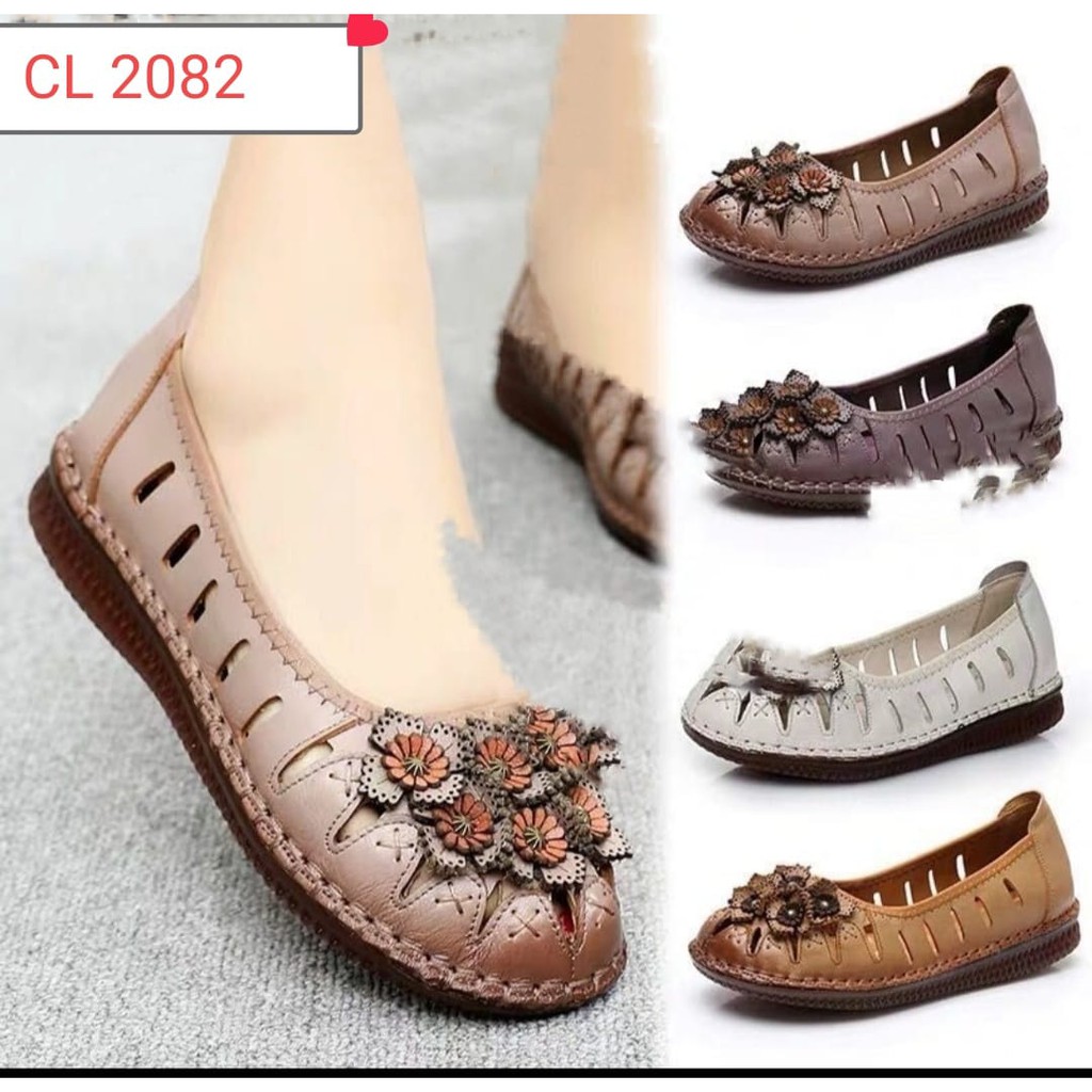 Clarks Delonix Genuine Leather Sepatu Flat Wanita