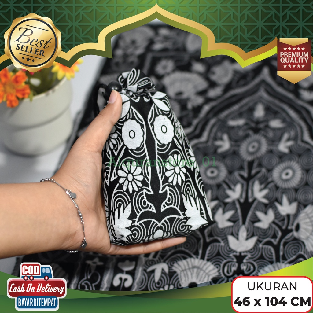 Sajadah Travel Pouch Motif Made in Turkiye Ukuran 70x110m Kuba Alat Ibadah Muslim Souvenir Haji Dan 