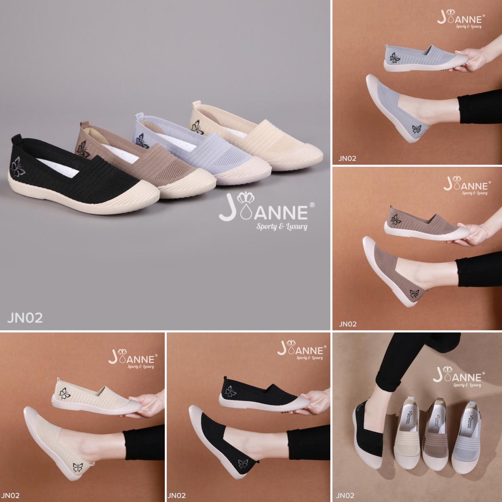 JOANNE SEPATU WANITA Butterfly Slip On Shoes #JN02