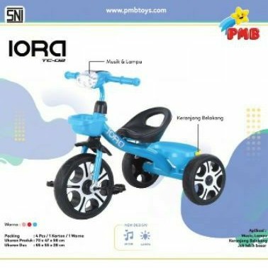 SEPEDA ANAK RODA TIGA/SEPEDA SINCAN/SEPEDA RODA 3 LENGKAP MUSIK