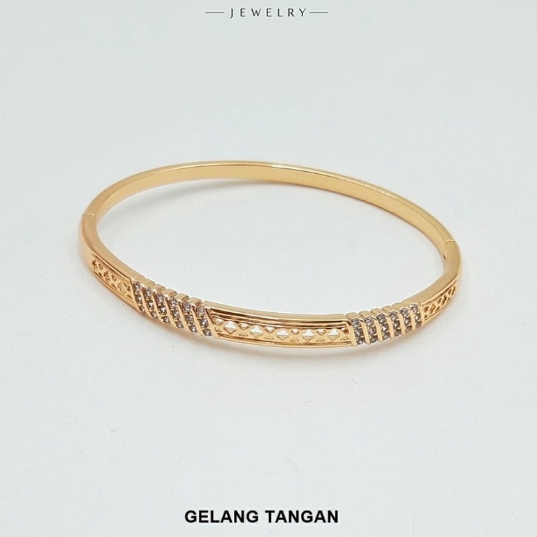 Gelang Tangan Wanita Titanium Lapisan Emas