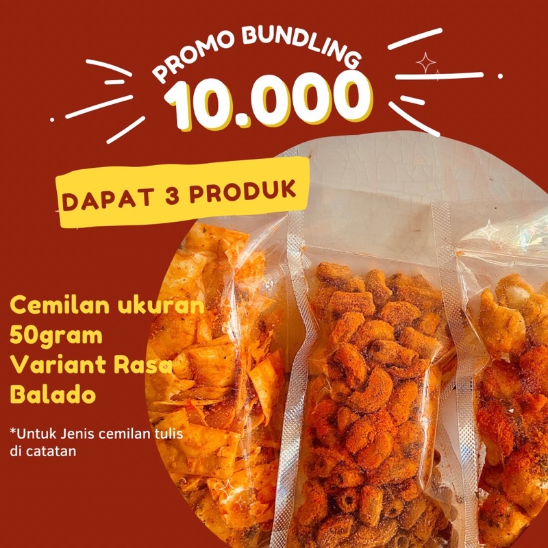 

BUNDLING PAKET ISI 3 CEMILAN BALADO 50gr