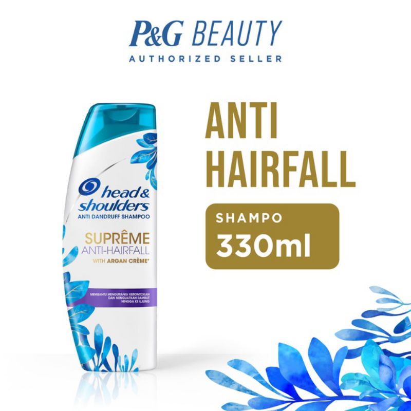 shampoo perawatan rambut Anti ketombe head and shoulders Anti hair fall supreme 330ml