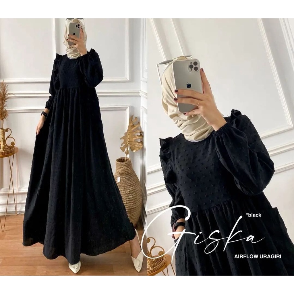 Giska Dress Bahan Crinkle Uragiri Terbaru