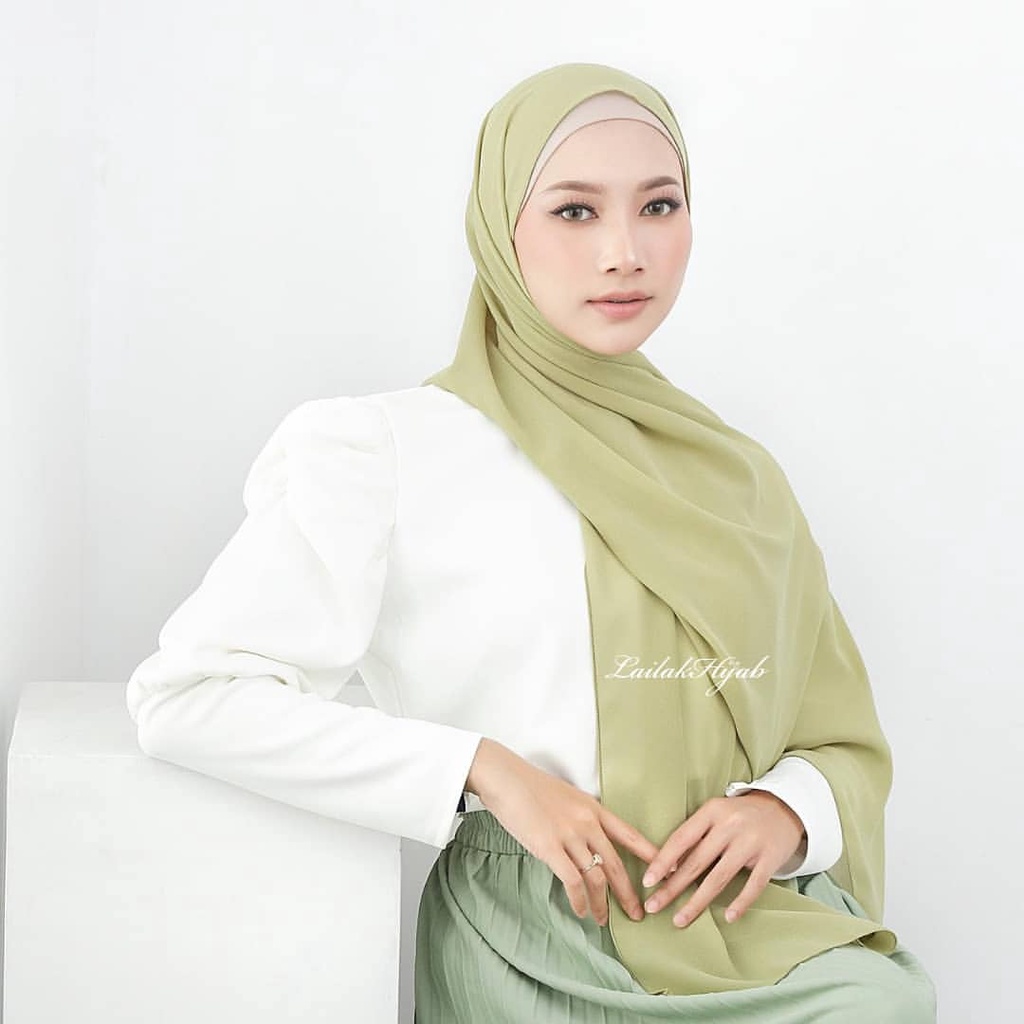 PASHMINA SQUARE CERUTY 180x75CM/PASHMINA BELLA SQUARE-GreanTeaSQUARE