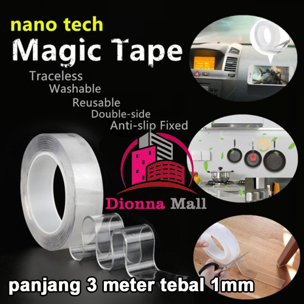 

Nano Magic Double Tape Bening Tahan Air 30mm x 3 meter Acrylic Wasable