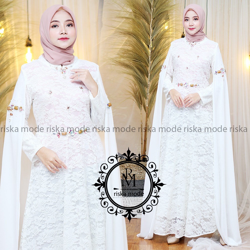 (COD)GAMIS RATU/GAMIS BROKAT/TILE/KEBAYA BARU/ORIGINAL PRODUK/GAMIS PESTA MEWAH