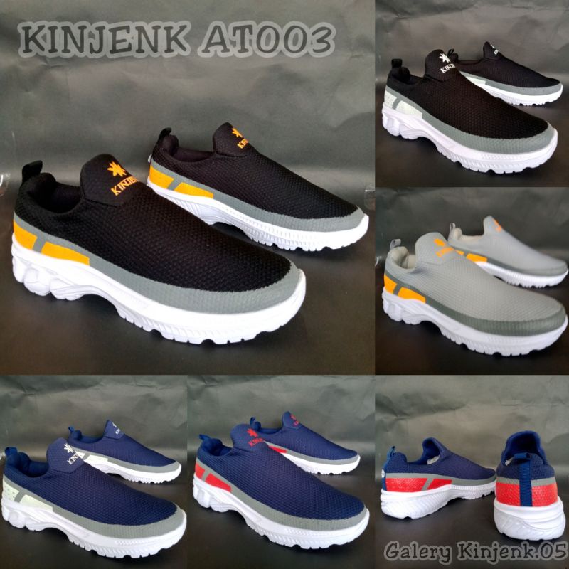 Kinjenk AT003 Sepatu Pria Slip On Sneakers Outdoor Tanpa Tali
