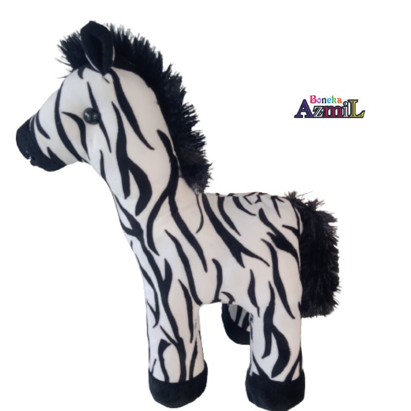 Boneka kuda zebra ukuran 35 cm size l