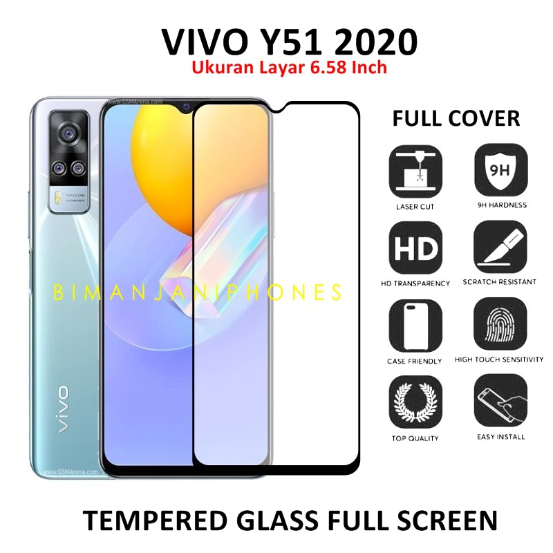 VIVO Y51 VIVO Y51A VIVO Y31 Tempered Glass Full Screen - Anti Gores Kaca Full Layar