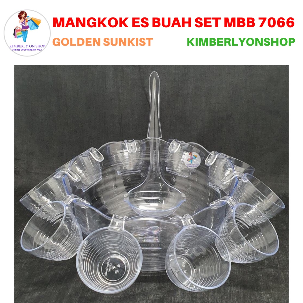 Mangkok Sop Buah Tempat Es Buah Set Gelas MBB 7066 Golden Sunkist