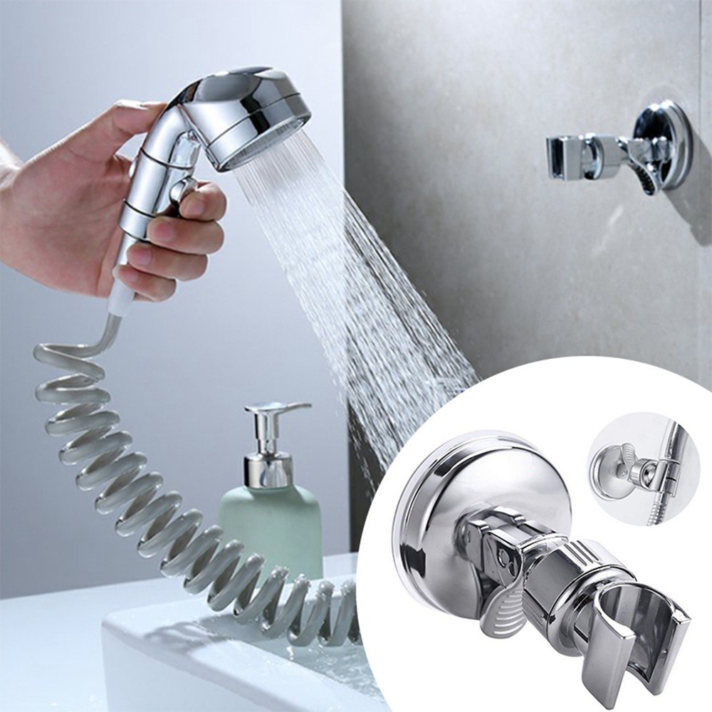 Holder Kepala Shower Adjustable Bahan Abs Dengan Suction Cup Untuk Kamar Mandi