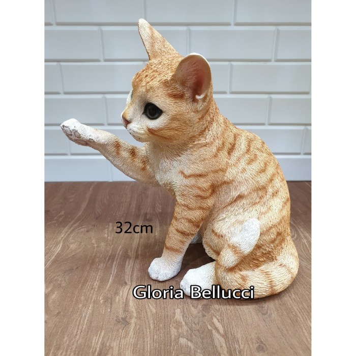 patung pajangan miniatur kucing jumbo kuning persia anggora catlovers ~ spg448