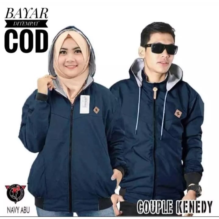 Jaket Couple Hoodie Bolak Balik Satu Paket Isi 2 (sepasang)