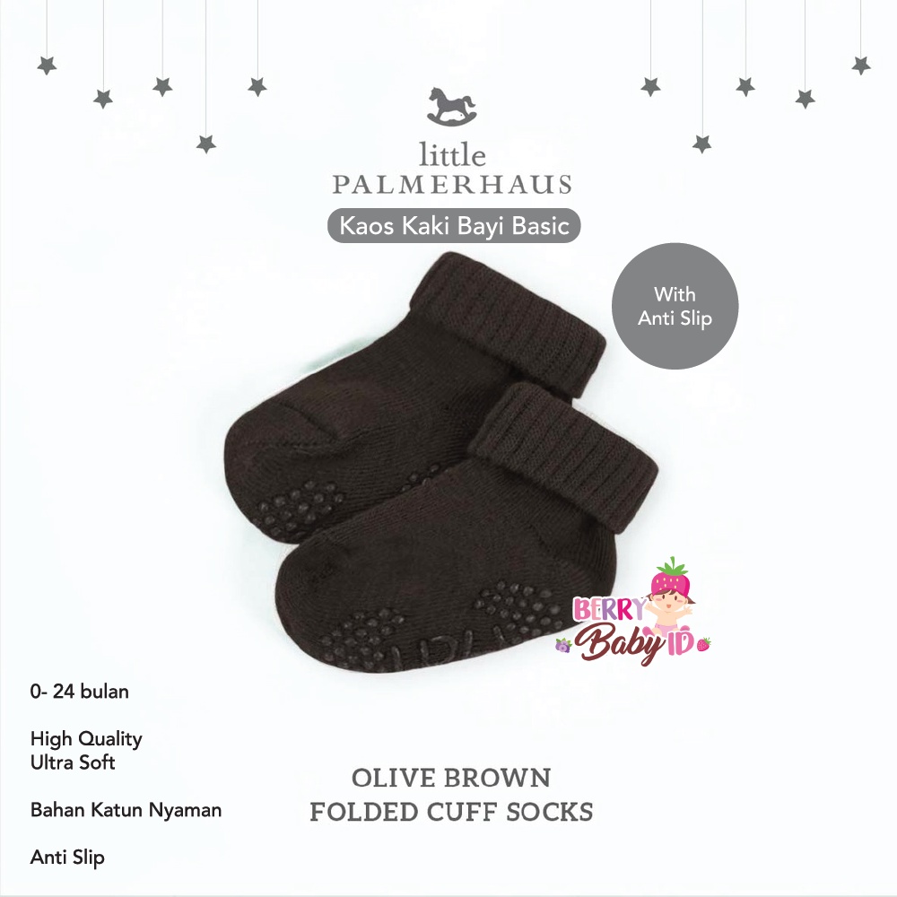 Little Palmerhaus Socks Folded Cuff With Anti Slip Kaos Kaki Bayi Anak Berry Mart