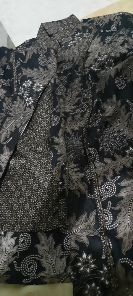 Ada Jumbo Blus Davina Lawasan Daun #3 Katun Motif Bunga Batik Devina Sogan Belah Wanita Premium