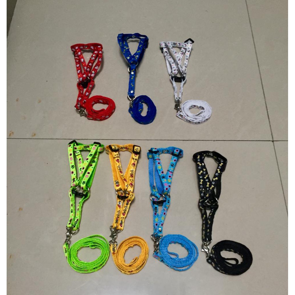 7626 Tali Tuntun dan Harness Motif lokal Size Small Kucing Anjing Lebar 1cm