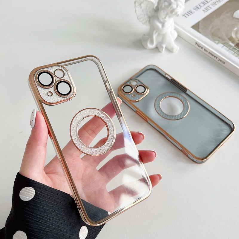 Soft Case Pelindung Lensa Kamera Aksen Berlian Untuk iPhone 13 Pro max 12 Pro max 11 Pro max