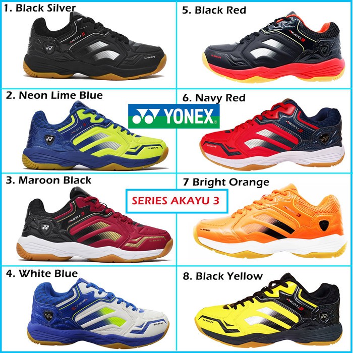 Yonex All England 08 Sepatu Badminton Yonex Original Warna Lime Green - Hitam Silver, 39 Limited