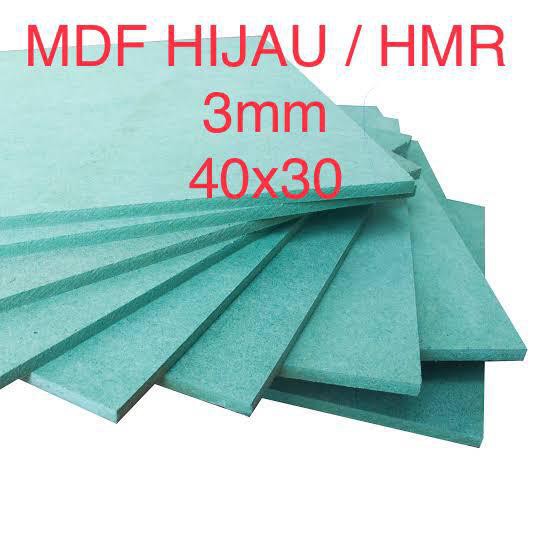papan MDF hijau / HMR 3mm (40x30)cm, plywood MDF hijau HMR 3mm
