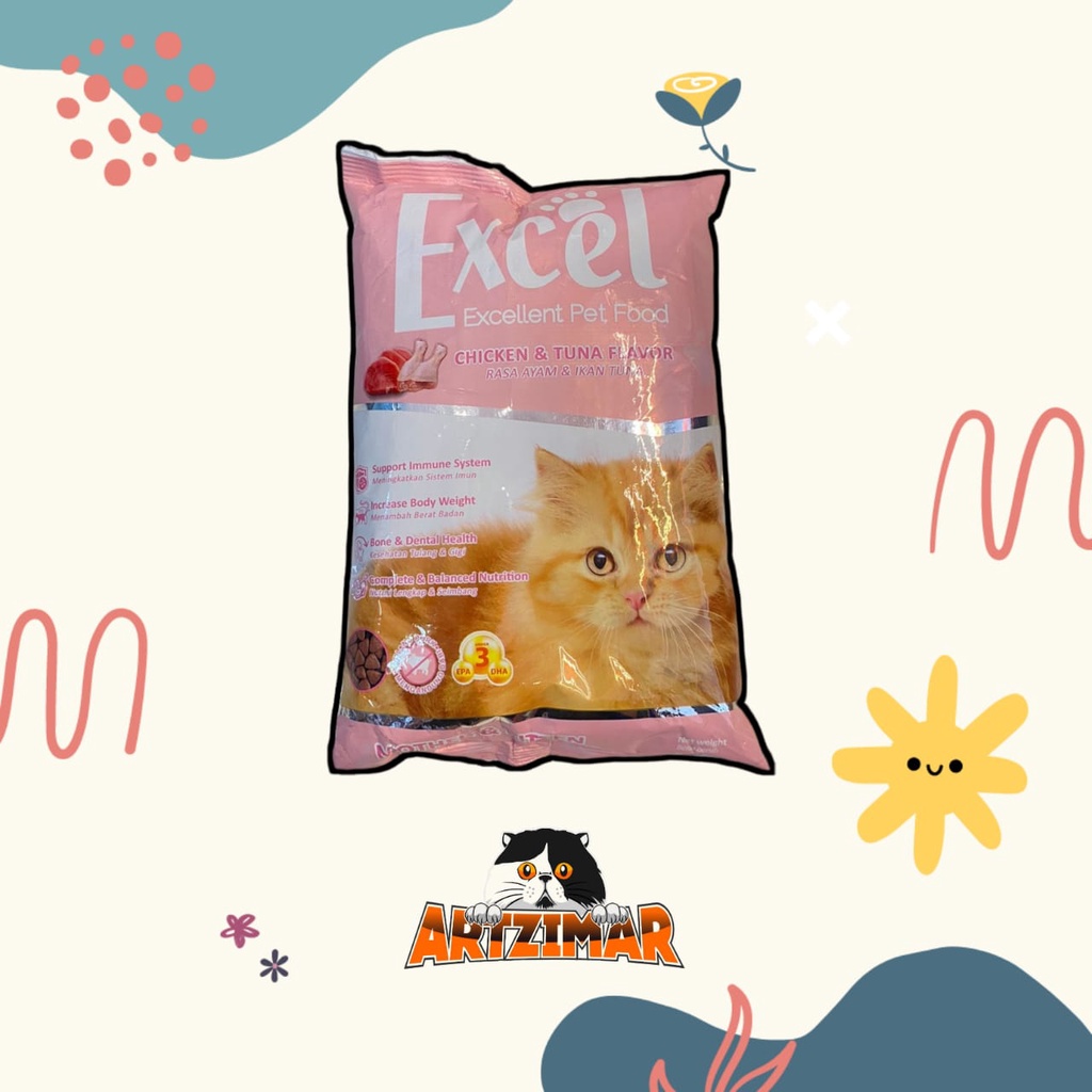 Excel Mother &amp; Kitten 500gr makanan kucing chicken tuna flavor