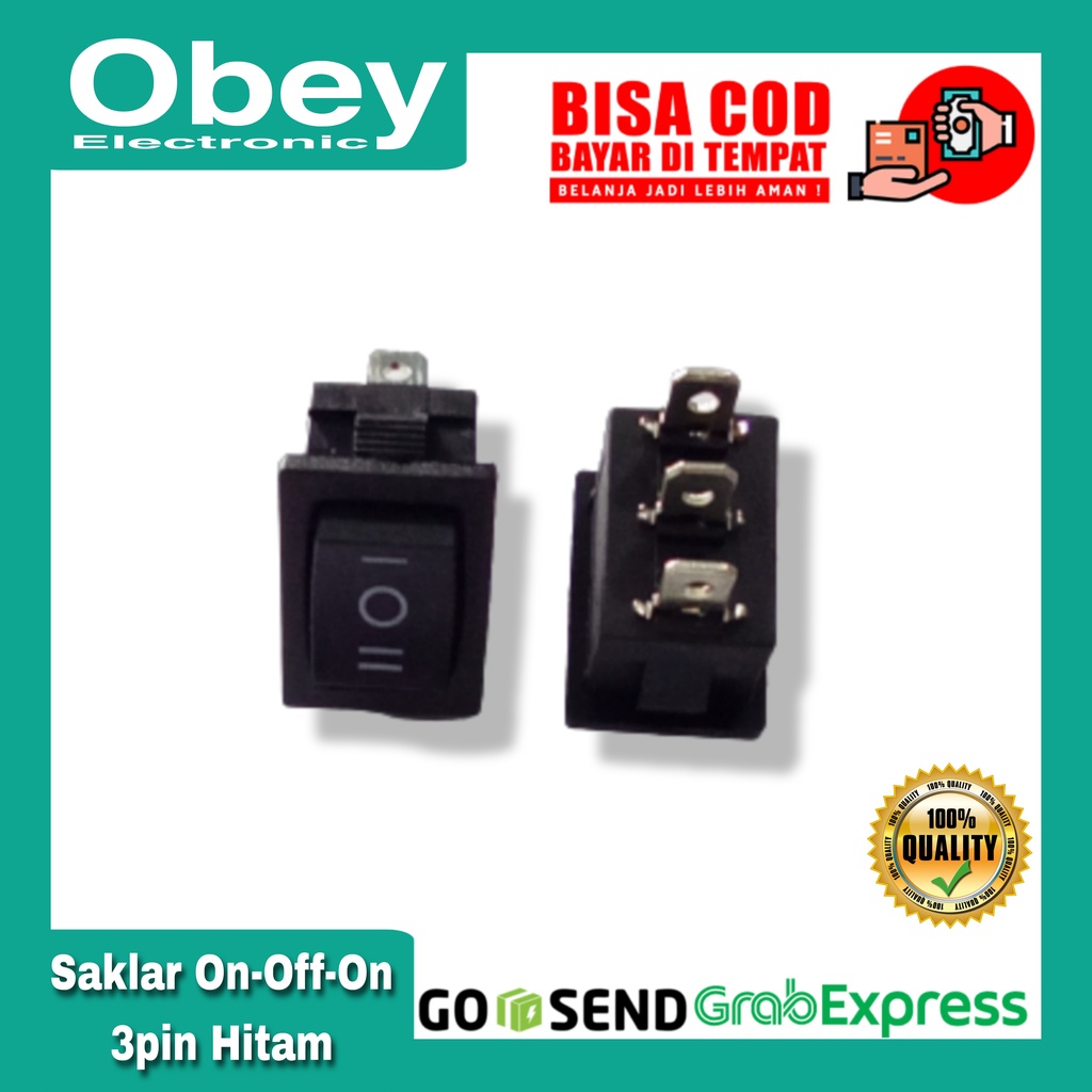 Saklar Switch ON-OFF-ON 3 pin hitam