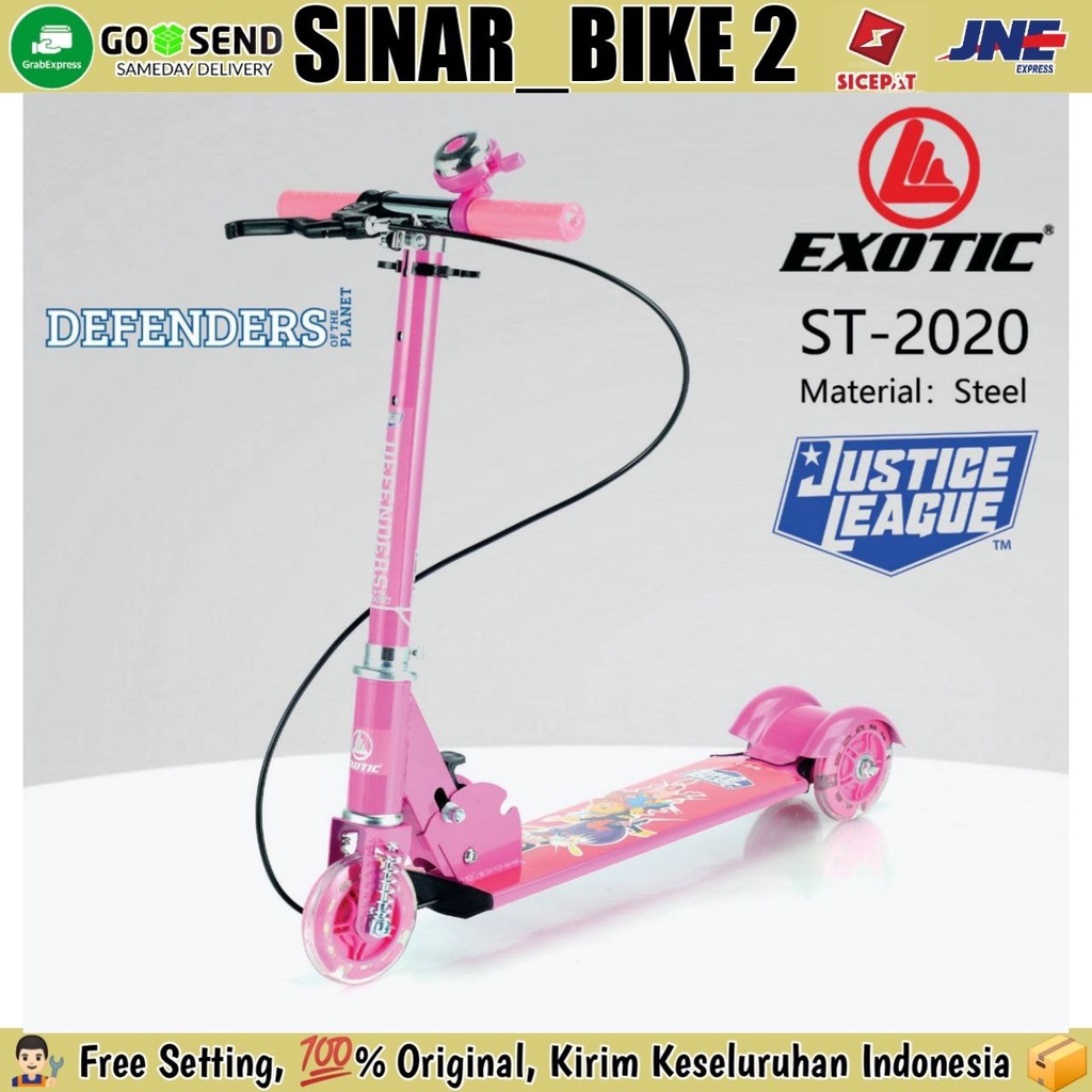 Skuter Scooter Anak EXOTIC ST 2020 Karakter Justice League Rem Tangan