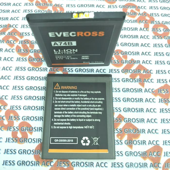 Baterai Battery Original Double Power EVERCOSS CROSS A74B Elevate X