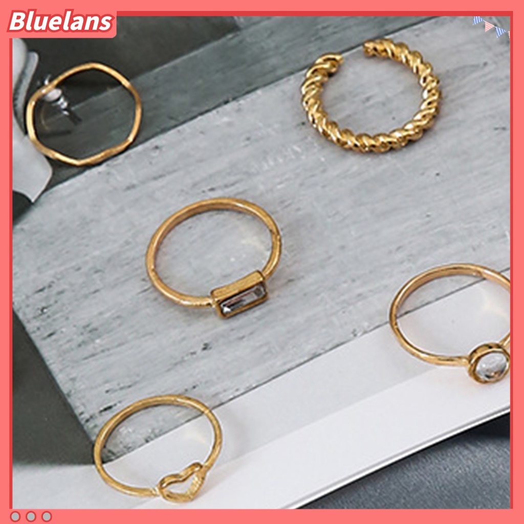 14pcs Cincin Knuckle Electroplating Stackable Bentuk Hati Untuk Unisex