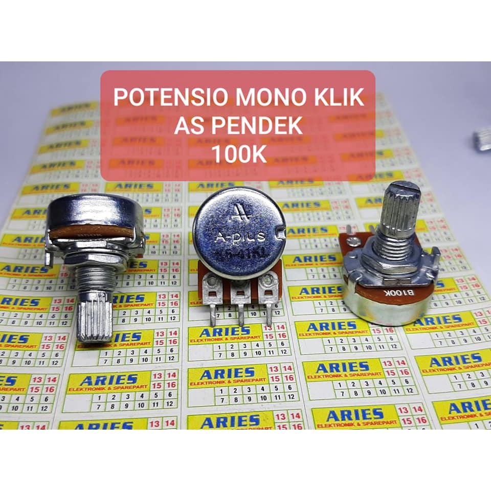 POTENSIO MONO KLIK AS PENDEK 100K