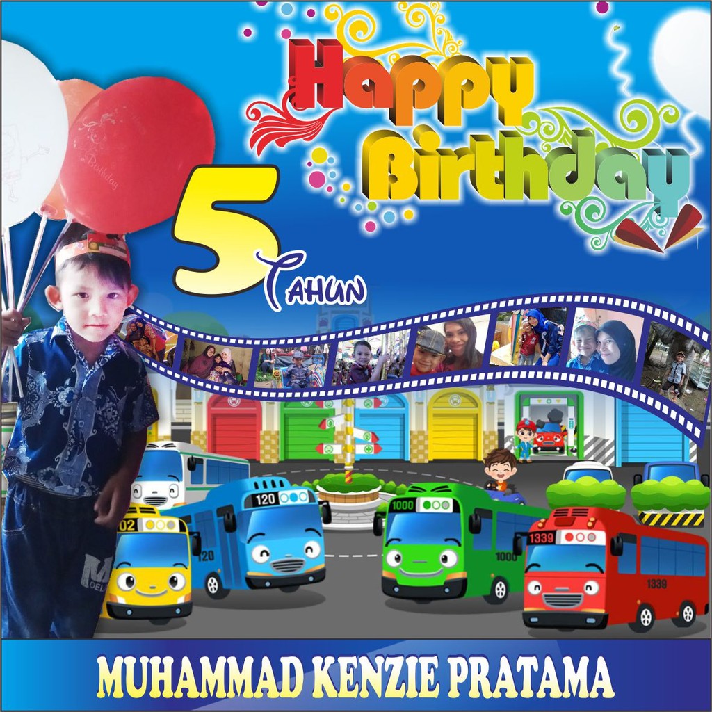 Banner Ulang tahun Karakter Tayo