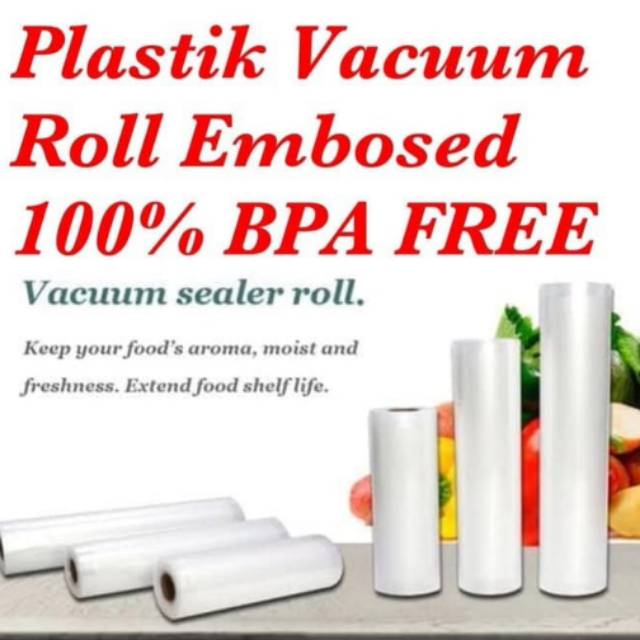 PLASTIK VACUM SEALER EMBOSE ROLL 15CM x 500CM / PLASTIK EMBOS